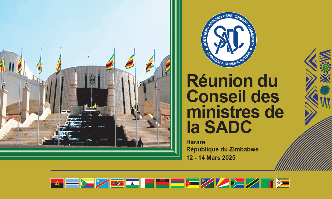 La réunion ordinaire du Conseil des ministres de la Communauté de développement de l’Afrique australe (SADC) se tiendra les 12 et 14 mars 2025 à Harare en République du Zimbabwe. L’Honorable Professeur Amon Murwira, ministre des Affaires étrangères et du commerce international de la République du Zimbabwe, présidera cette assemblée en sa qualité de Président en exercice du Conseil des ministres de la SADC.