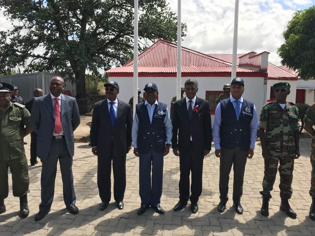 Center: Ambassador M. Matondo,Admiral Rufino, Hon. Moleleki, Director Cardoso at SAPMIL HQ